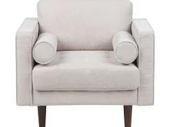 Zestaw wypoczynkowy 3-osobowy sofa fotel beżowy