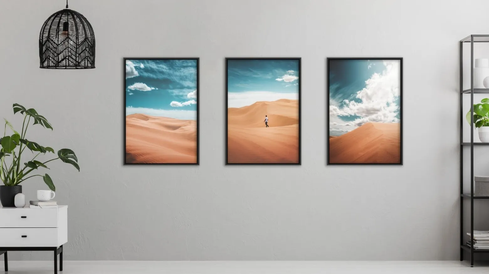 ZESTAW 3x Plakat W Ramie Słoneczne Pustynie 30x40cm