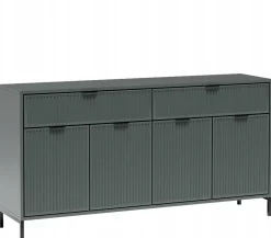Zielona Nowoczesna Komoda 165 cm Ryfley Metalowe Nogi LINK