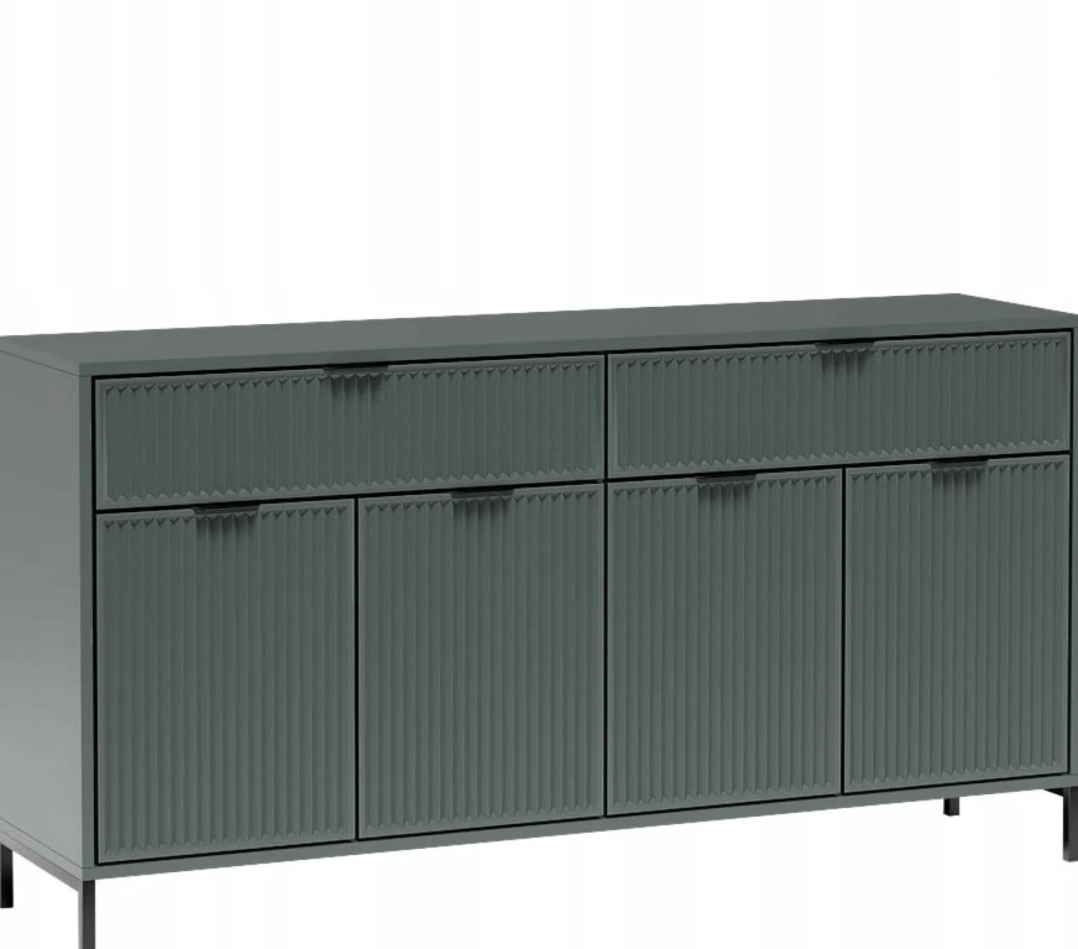 Zielona Nowoczesna Komoda 165 cm Ryfley Metalowe Nogi LINK