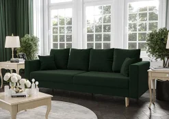 Zielona rozkładana sofa na nóżkach - Maren