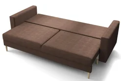 Zielona rozkładana sofa na nóżkach - Maren