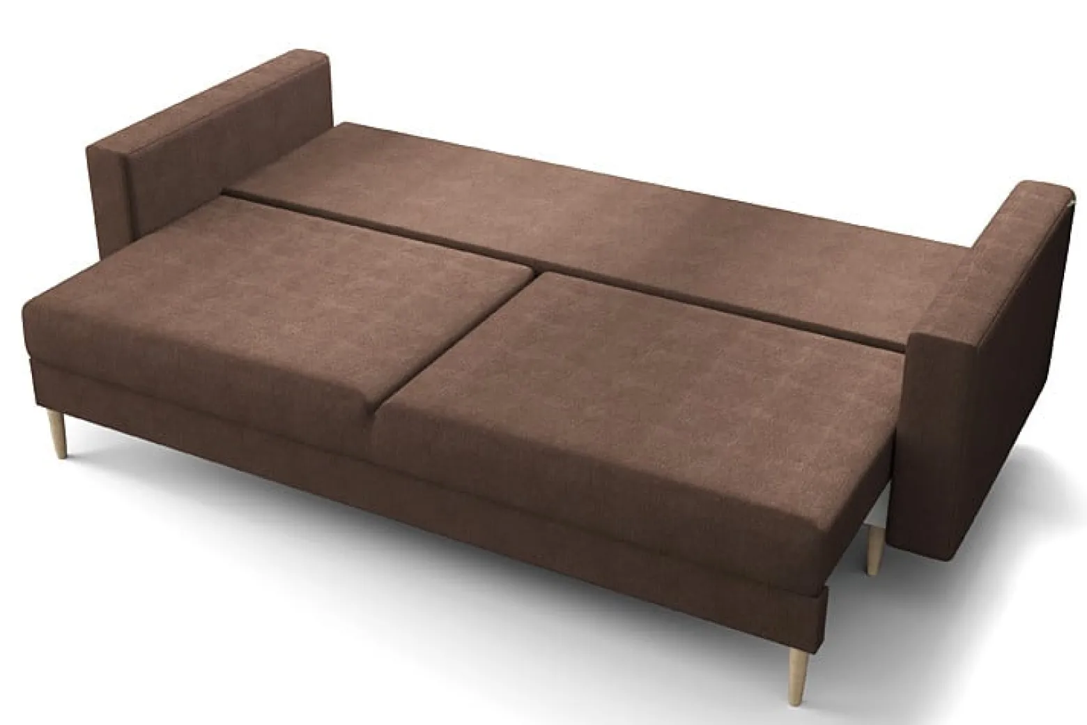 Zielona rozkładana sofa na nóżkach - Maren