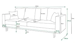 Zielona rozkładana sofa na nóżkach - Maren