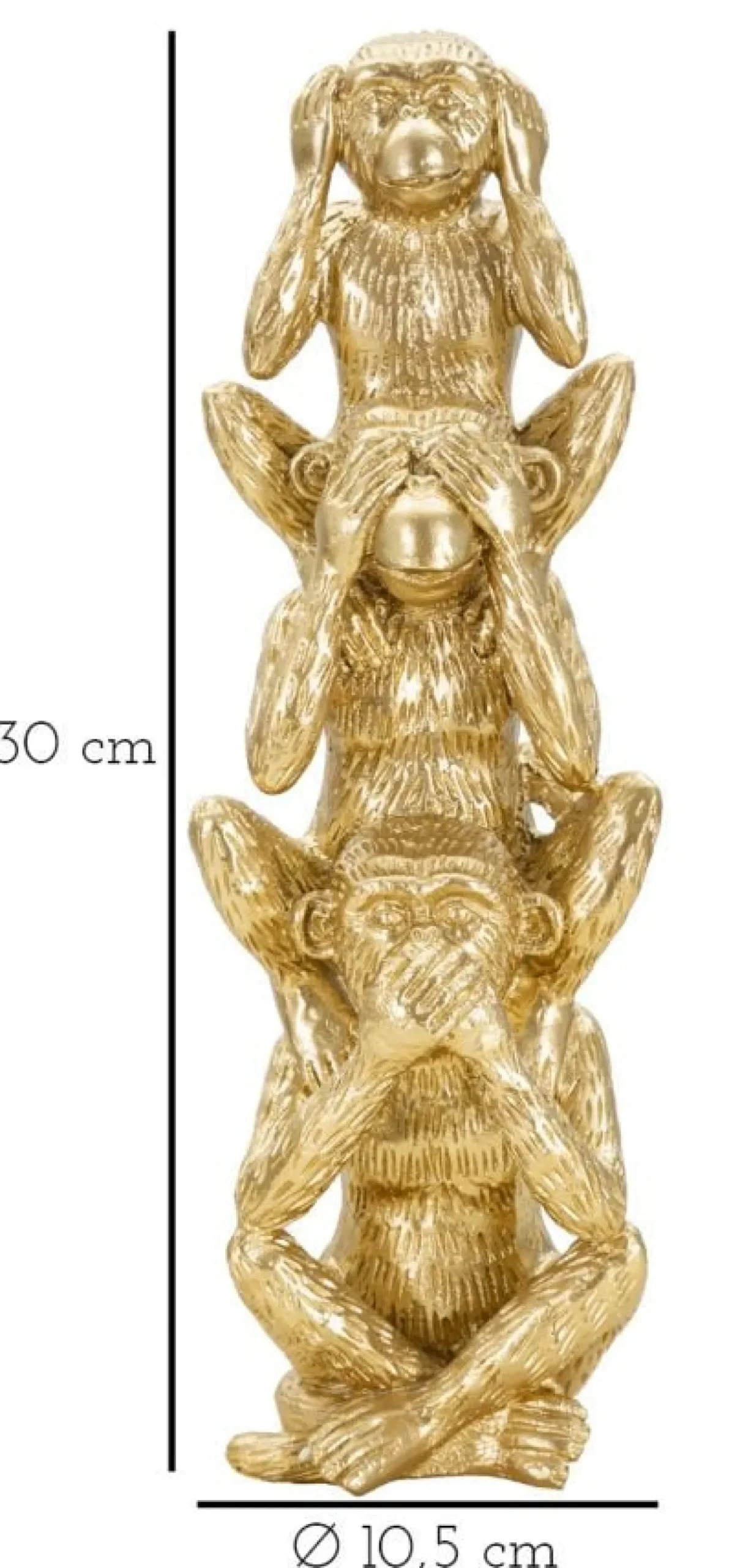 Złote małpki żywiczne Ø cm 10,5x30