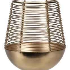 Złoty lampion na świeczkę, metalowy